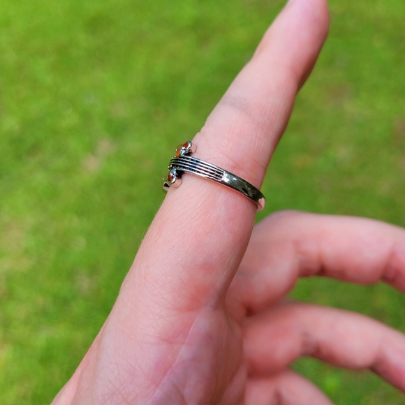 Red Guitar Hard Rock Elvis Presley TCB 925 Silver Ring - Picture 11 of 16